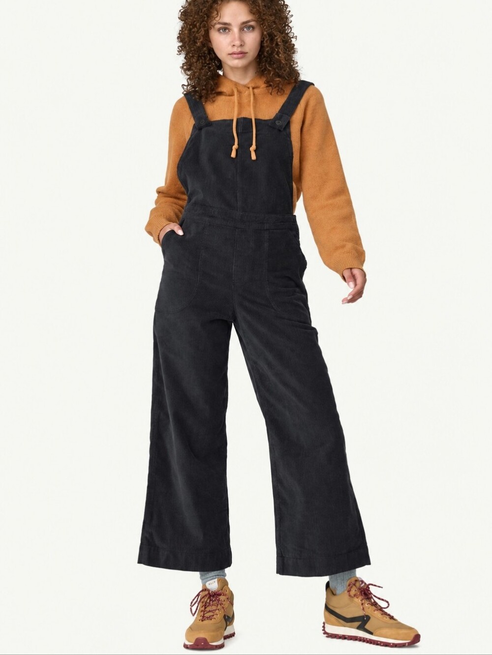 Patagonia Stand Up Cropped Black Corduroy Overalls